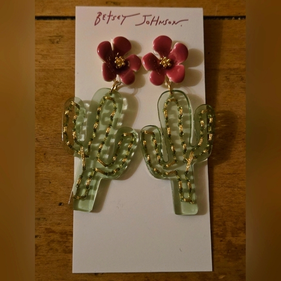 Betsey Johnson Jewelry - 🆕️ Betsey Johnson Cactus Statement Earrings Retails @ $58